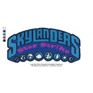 Logo Star Strike Skylander Embroidery Design